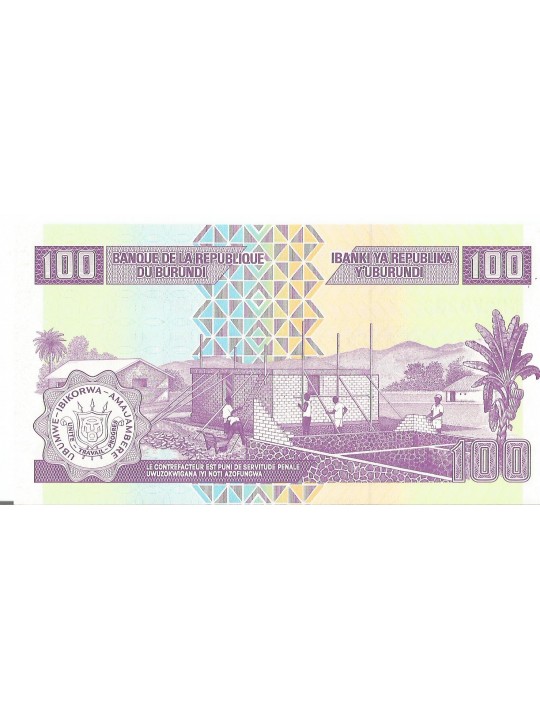 Бурунди 100 франков 2011 г.Принц Луи Рвагасоре