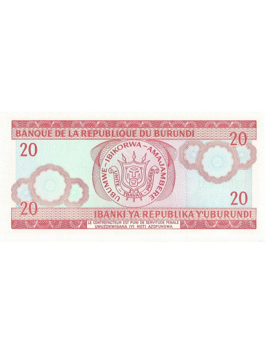 Бурунди 20 франков 1981-2007 г