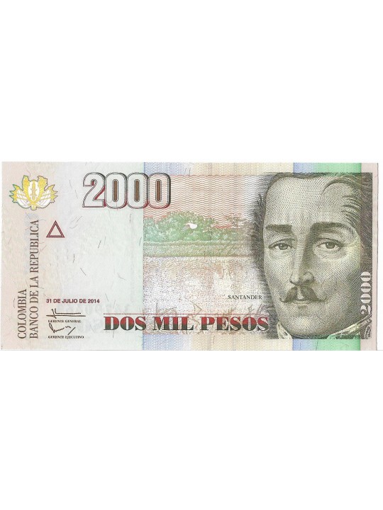 Колумбия 2000 песо 2014 год