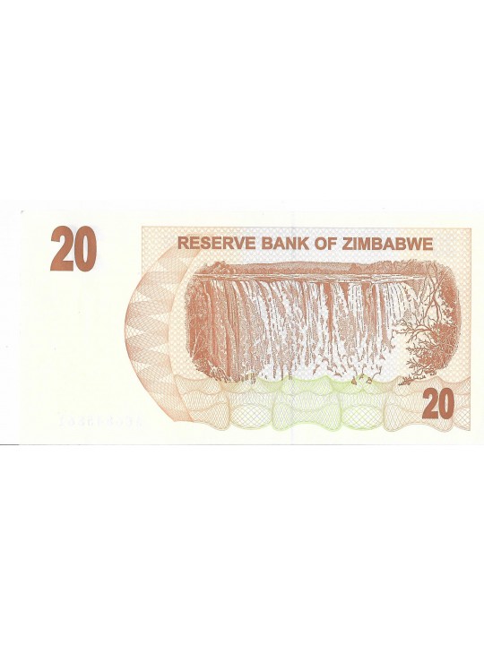Зимбабве 20 долларов 2007 год