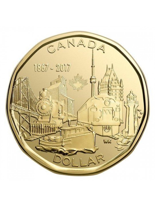 Канада 1 доллар 2017 150 лет Конфедерации Канада - Объединённая нация