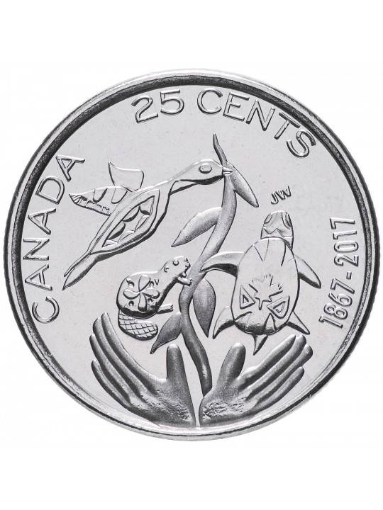 Канада 25 центов 2017 150 лет Конфедерации 1867-2017