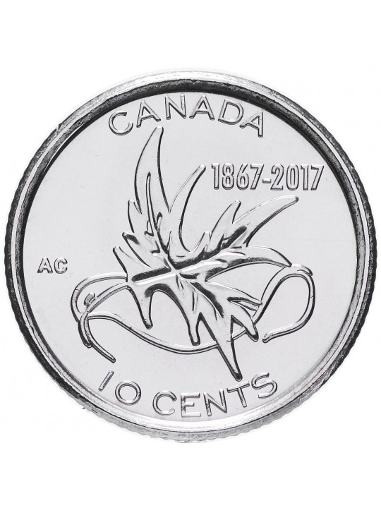 Канада 10 центов 2017 150 лет Конфедерации 1867-2017 - Крылья мира