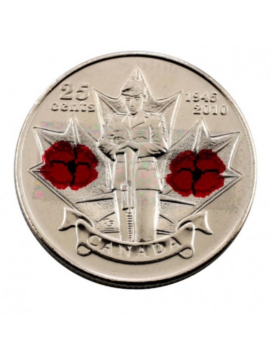 Канада 25 центов 2010 65 лет победе во Второй Мировой войне