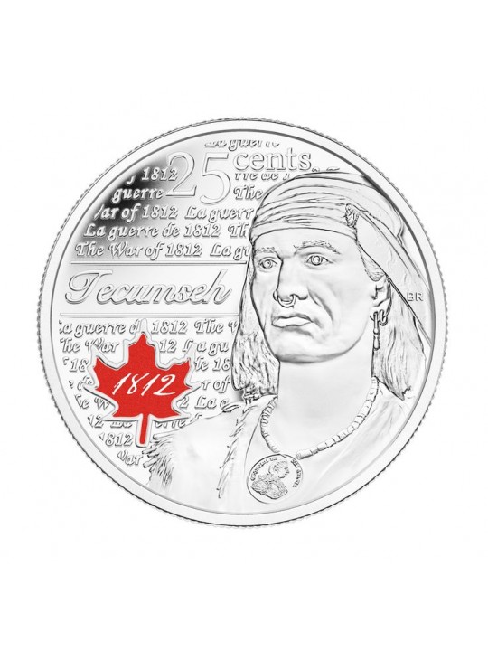 Канада 25 центов 2012 Вождь Шайенов Текумсе