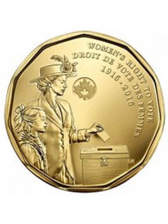 Канада 1 доллар 2016 100 лет женскому избирательному праву