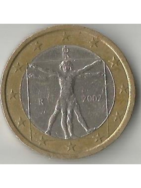 1 евро Италия 2002 Витрувианский человек